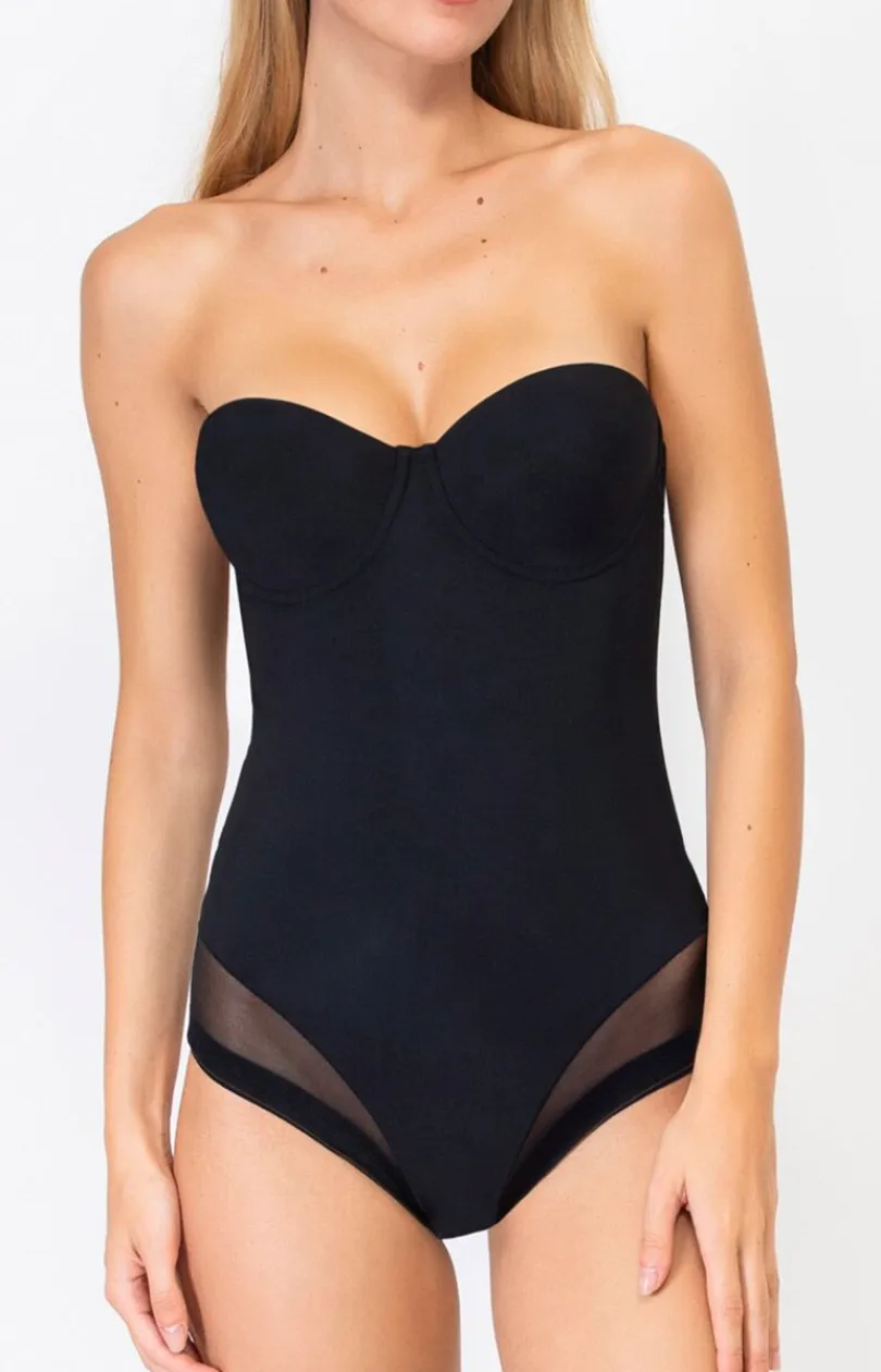 Sielei Body|Body - modelujące body damskie czarne EVERYBODY 1852