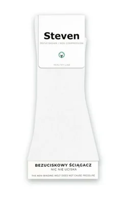Damskie Steven Skarpetki|Długie Skarpetki - Skarpetki bezuciskowe białe 018