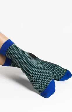 Damskie Fiore Kolorowe Skarpetki|Skarpetki - Skarpetki damskie wzorzyste Op-Art sea green 40 DEN