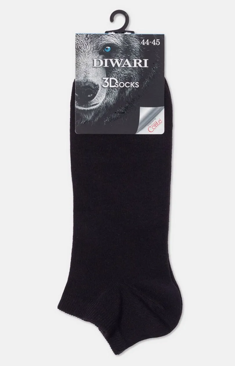 Damskie Conte Skarpety Stopki|Bawełniane Skarpetki - Skarpetki stopki męskie czarne 3Dsocks
