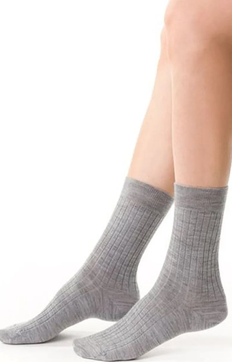 Skarpetki wełniane damskie szare 130 Merino