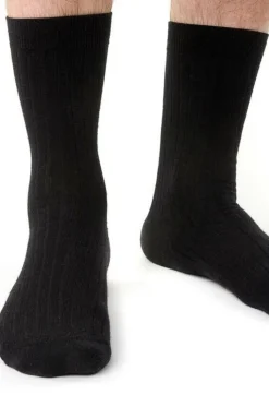 Męskie Steven Skarpety Męskie - Skarpetki wełniane męskie czarne 130 Merino