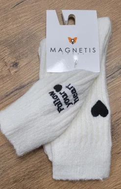 Damskie Magnetis Kolorowe Skarpetki|Skarpetki - Skarpety damskie z aplikacją serce CO-5057