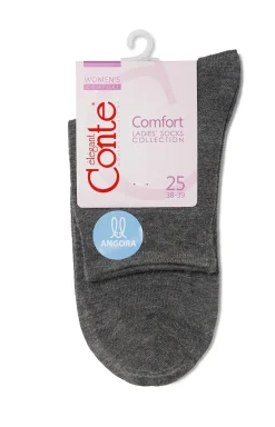 Damskie Conte Skarpetki|Długie Skarpetki - Skarpety wiskozowe damskie ciemnoszare Comfort