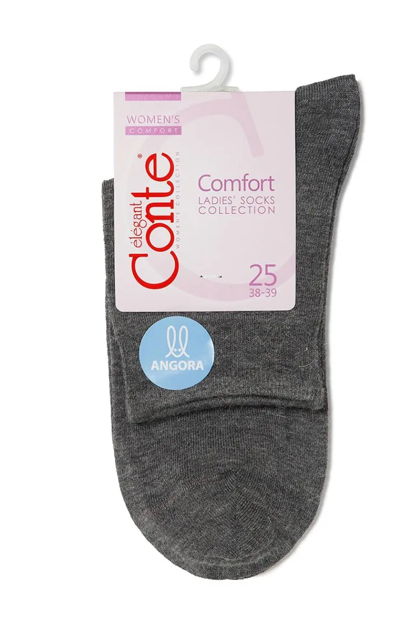 Damskie Conte Skarpetki|Długie Skarpetki - Skarpety wiskozowe damskie ciemnoszare Comfort