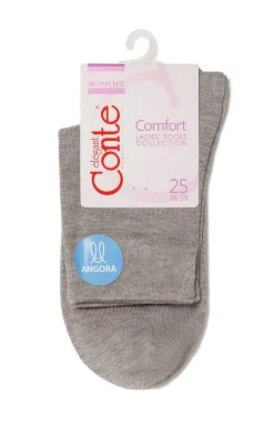 Skarpety wiskozowe damskie szaro-beżowe Comfort