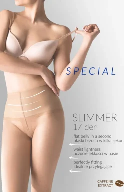 Slimmer/Code 716 wyszczuplające beżowe rajstopy 17 den