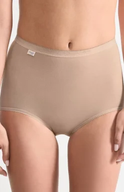 Damskie Sloggi Figi, Stringi, Panty|Figi Z Wysokim Stanem - Basic+ Maxi beżowe wysokie figi damskie 100037