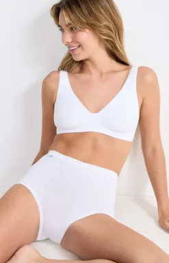 Damskie Sloggi Majtki Z Wysokim Stanem|Figi, Stringi, Panty - Basic+ Maxi białe wysokie figi damskie 100037