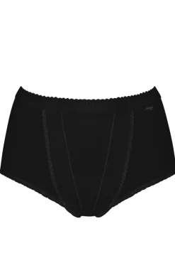 Damskie Sloggi Figi Z Wysokim Stanem|Figi Bawełniane - Control Maxi czarne wysokie figi damskie plus size 10005203