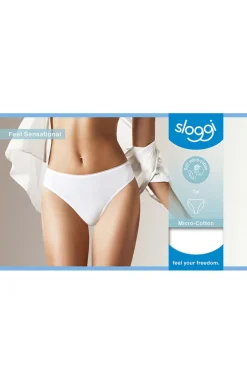 Damskie Sloggi Figi, Stringi, Panty|Figi Bawełniane - figi damskie Feel Sensational Midi 10143005-0004