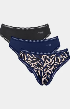 Damskie Sloggi Wielopaki Damskie|Figi Bawełniane - 3-pack figi daskie Go Crush High eg 10219672-008