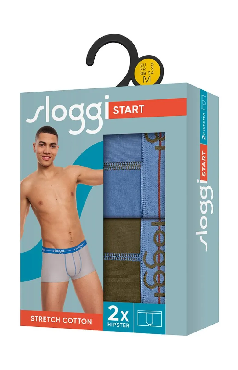 Sloggi 2-pak bokserki męskie bawełniane Start Hipster 10206968-0031