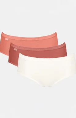 Damskie Sloggi Wielopaki Damskie|Figi Bawełniane - 3-pak figi damskie Basic Midi 10107163-V021