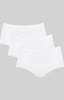 Damskie Sloggi Wielopaki Damskie|Figi Bawełniane - 3-pak figi damskie Lace Midi 10167198-0003