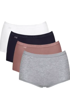 Damskie Sloggi Wielopaki Damskie|Figi Bawełniane - 4-pak figi damskie wysokie Basic+ Maxi 10103326-V016