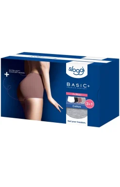 Damskie Sloggi Wielopaki Damskie|Figi Bawełniane - 4-pak figi damskie wysokie Basic+ Maxi 10103326-V016