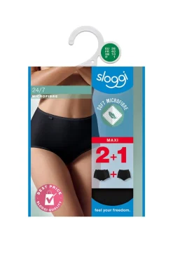 Damskie Sloggi Majtki Z Wysokim Stanem|Wielopaki Damskie - 3-pak figi damskie wysokie 24/7 Microfibre 10180854-0004