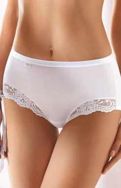 Damskie Sloggi Figi, Stringi, Panty|Majtki Z Wysokim Stanem - Romance Maxi białe figi z wyższym stanem plus size 10031897