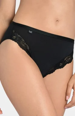 Damskie Sloggi Figi Damskie - Romance Tai czarne figi damskie z koronką 10031895