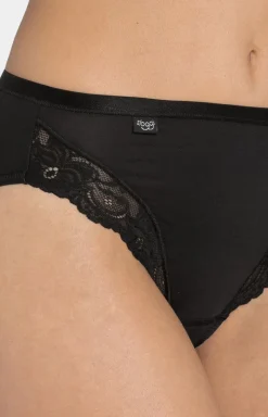 Damskie Sloggi Figi Damskie - Romance Tai czarne figi damskie z koronką 10031895