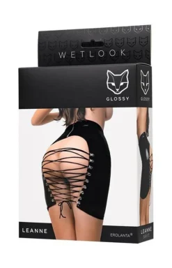 Spódnica typu wetlook otwarta z dziurą Leanne