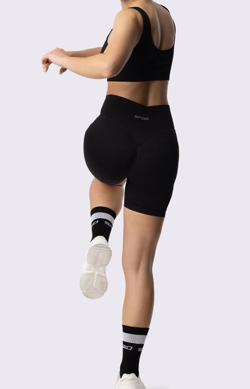 Damskie Spaio Legginsy|Kolarki Damskie - podenki portowe damkie czarne Adapt