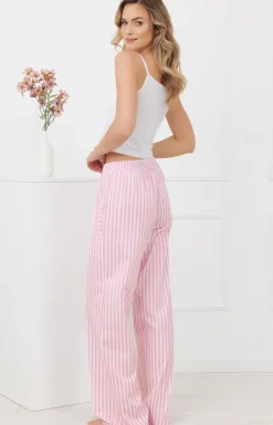 Damskie Italian Fashion Bielizna Homewear|Piżamy Damskie - podnie dakie długie od piżay różowe Faro