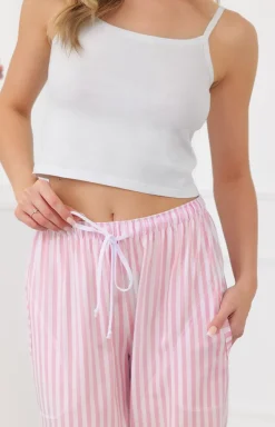 Damskie Italian Fashion Bielizna Homewear|Piżamy Damskie - podnie dakie długie od piżay różowe Faro