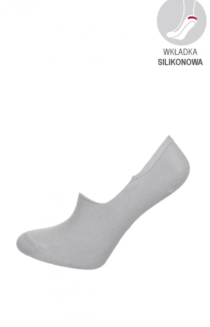 Damskie Fiore Skarpety Stopki|Skarpetki - Stopki bawełniane damskie szare Footies 03