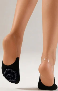 Stopki bawełniane z odkrytą piętą z paskiem silikonu Cotton Open Heel