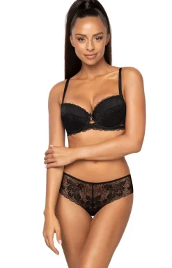 Damskie Mat Stringi Z Koronką|Stringi Damskie - Stringi damskie koronkowe czarne Lindsay S-0203/4