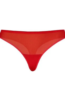 Stringi damskie siateczkowe czerwone Nikola 309
