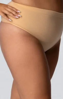 Damskie Mona Queen Size Bielizna Wyszczuplająca|Figi Modelujące - Stringi wyszczuplające ze średnim stanem czarne Smoothwear
