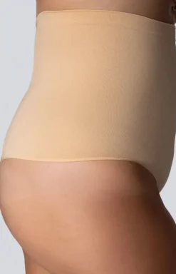 Stringi wyszczuplające z wysokim stanem jasnobeżowe Smoothwear