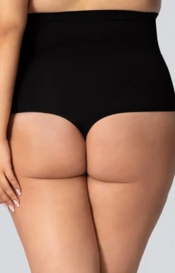 Damskie Mona Queen Size Bielizna Wyszczuplająca|Figi Modelujące - Stringi wyszczuplające z wysokim stanem czarne Smoothwear