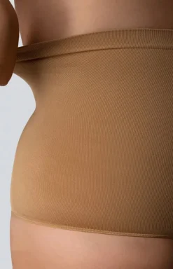 Stringi wyszczuplające z wysokim stanem ciemnobeżowe Smoothwear
