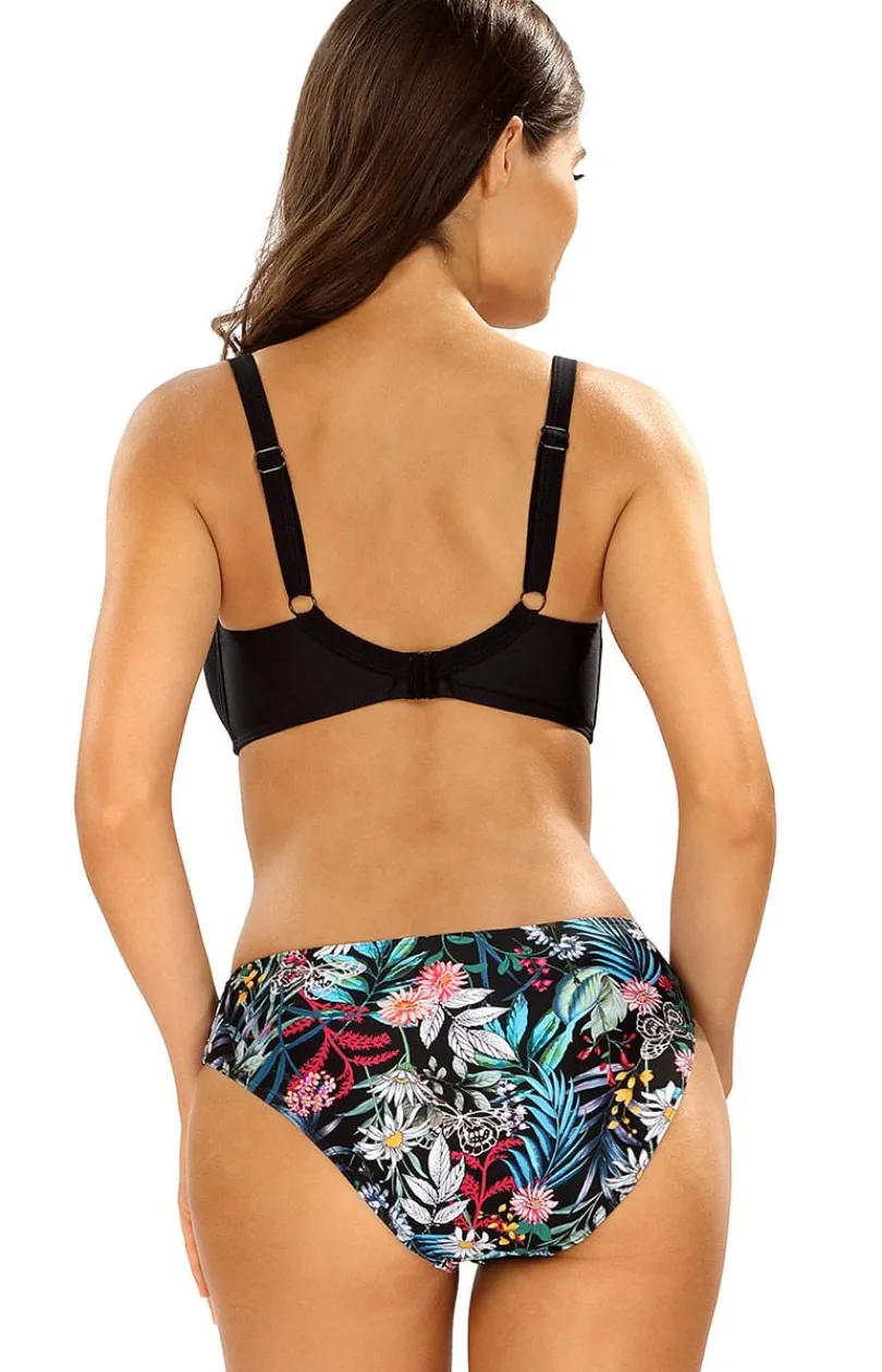 Damskie Lorin Stroje Kąpielowe Dwuczęściowe|Stroje Kąpielowe Dwuczęściowe - Strój kąpielowy dwuczęściowy z figami w kwiatowym princie Plus Size L2526/3