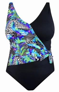Damskie Lorin Strój Kąpielowy Na Duży Biust|Stroje Kąpielowe Jednoczęściowe - Strój kąpielowy jednoczęściowy Plus Size L4614 V1