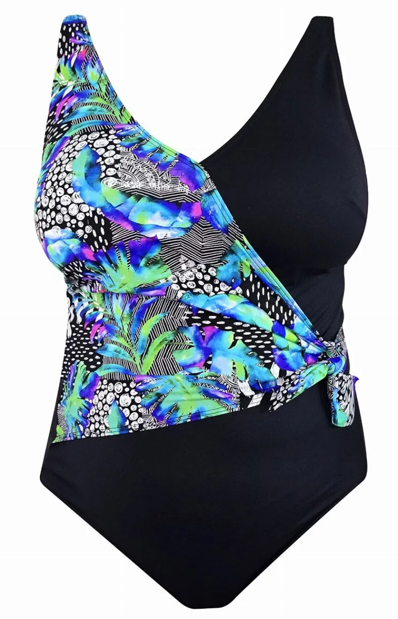 Damskie Lorin Strój Kąpielowy Na Duży Biust|Stroje Kąpielowe Jednoczęściowe - Strój kąpielowy jednoczęściowy Plus Size L4614 V1