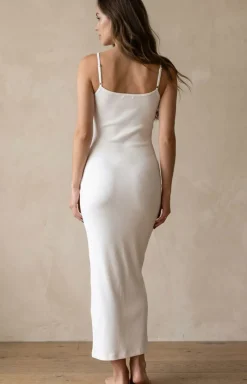 DKaren Moda - ukienka daka długa w prążek biała DK-K-P7