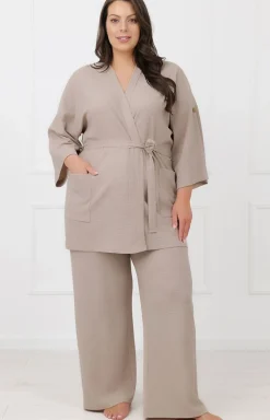 Damskie Italian Fashion Szlafroki Damskie|Szlafroki I Peniuary - Szafrok daski kiono z rękawe 3/4 Bono