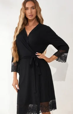 Wies-MANN Szlafroki I Peniuary|Bielizna Plus Size - zafrok daki z koronką Roeine