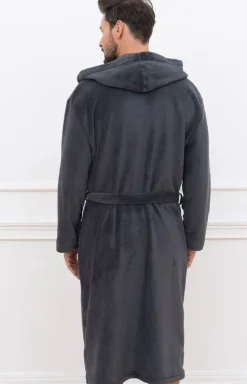 Męskie Italian Fashion Szlafroki Męskie - Szafrok męski z kapturem dł. rękaw Mimas