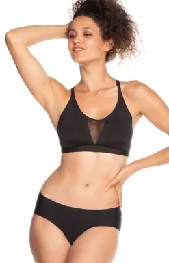 Damskie LAMA Figi Bezszwowe|Panty Damskie - zorty dakie bezzwowe czarne -PO5011-02