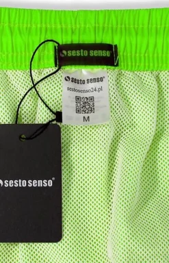 Szorty kąpielowe męskie limonkowe Sesto Senso KM0577