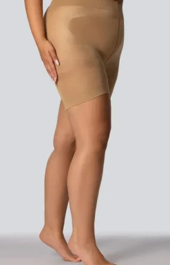 Damskie Mona Queen Size Majtki Z Nogawkami|Panty Damskie - Szorty modelujące plus size ciemnobeżowe Smoothwear