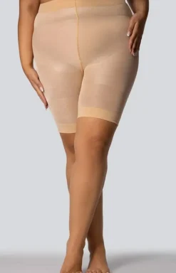 Damskie Mona Queen Size Majtki Z Nogawkami|Panty Damskie - Szorty modelujące plus size jasnobeżowe Smoothwear