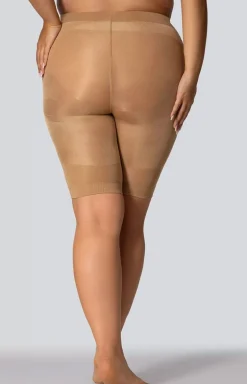Szorty wyszczuplające ze średnim stanem ciemnobeżowe Smoothwear