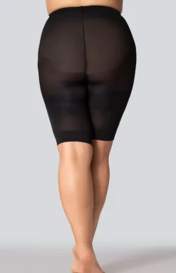 Damskie Mona Queen Size Majtki Z Nogawkami|Panty Damskie - Szorty wyszczuplające ze średnim stanem czarne Smoothwear
